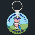 Chiropractic Keeps Me Moooving  Keychain<br><div class="desc">This cool skateboarding cow helps your chiropractic kids spread the word that chiropractic keeps them "moooving."</div>
