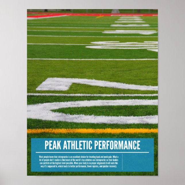 Chiropractic poster - peak performance for athlete (Front)