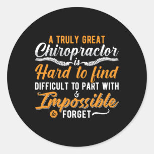 Chiropractic Spine Chiro Truly Great Chiropractor Classic Round Sticker