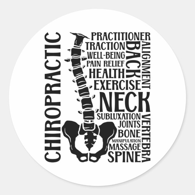 Chiropractic Spine Therapist Chiro Chiropractor Classic Round Sticker (Front)