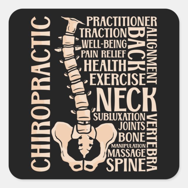Chiropractic Spine Therapist Chiropractor Chiro Square Sticker (Front)