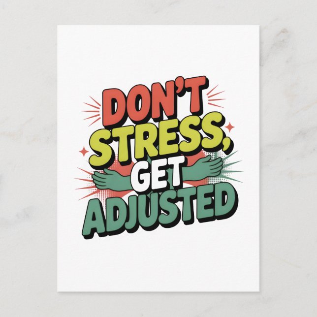 Chiropractic Stress Relief Back Adjustment Gift Postcard (Front)