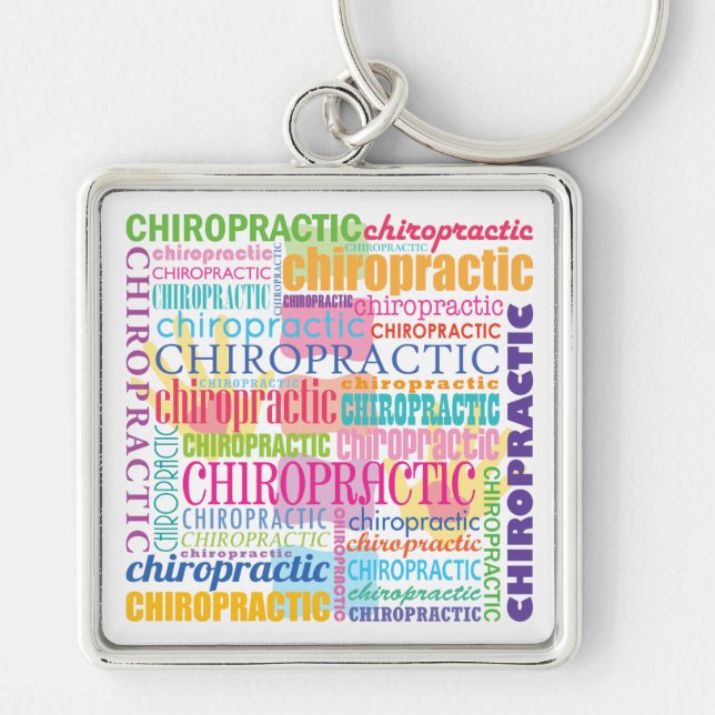 Chiropractic Word Collage Keychain (Front)