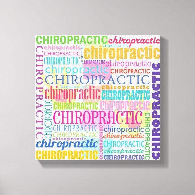 Chiropractic Word Collage Wrapped Canvas (Front)