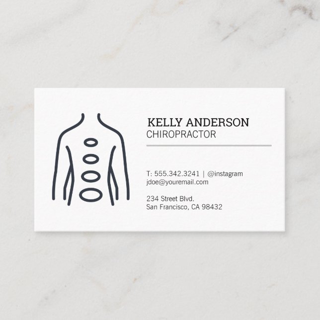 Chiropractor | Back Diagram Business Card (Front)
