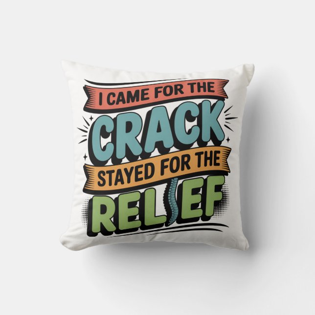 Chiropractor Back Relief Funny Gift Throw Pillow (Front)
