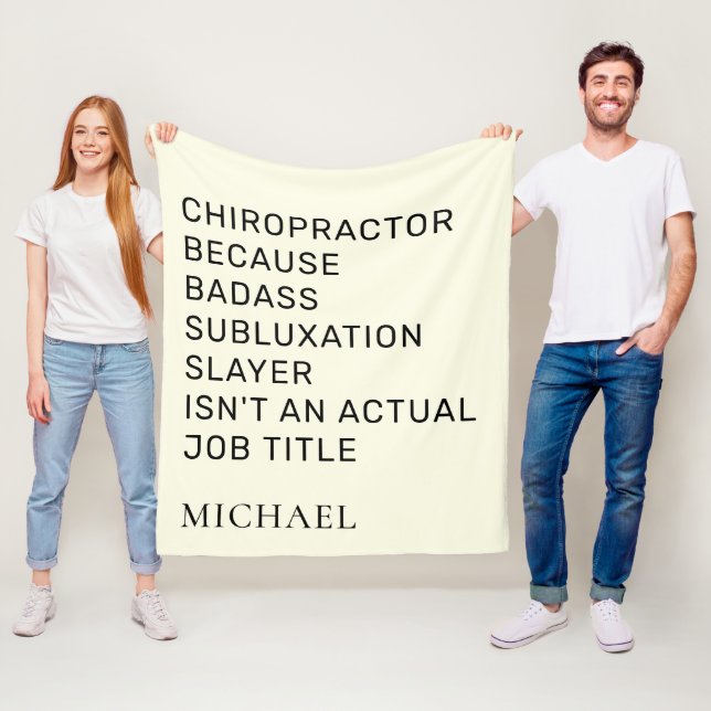 Chiropractor Because Subluxation Slayer Custom Fleece Blanket (In Situ)