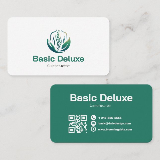 Chiropractor Business Card with QR code (Front/Back)