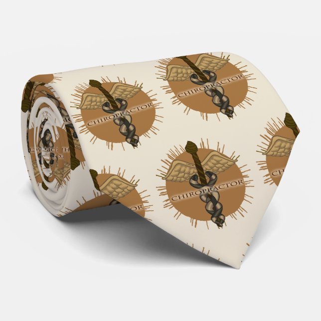 Chiropractor Caduceus Tie (Rolled)
