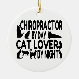 Chiropractor Cat Lover Ceramic Ornament