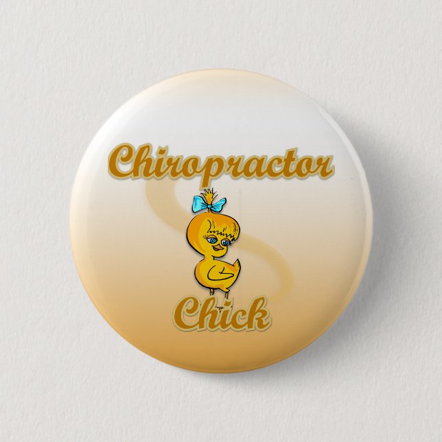 Chiropractor Chick 2 Inch Round Button (Front)