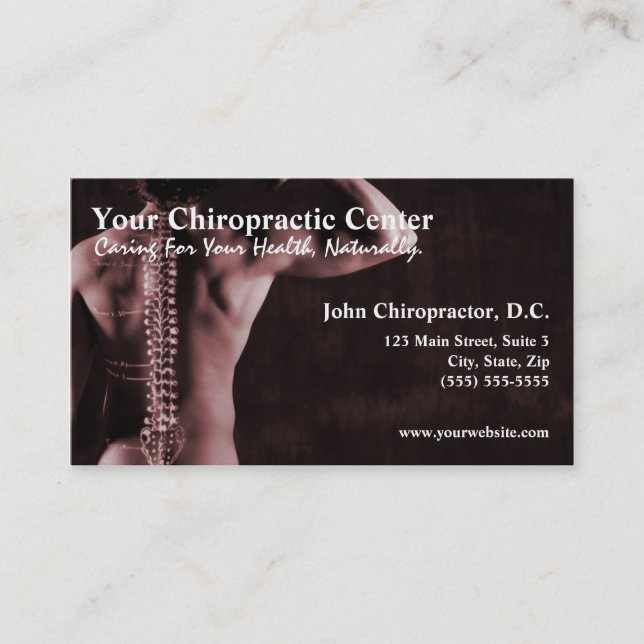 Chiropractor Chiropractic Business Cards (Front)