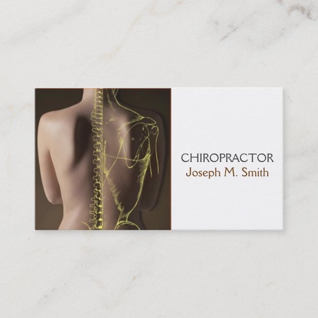 Chiropractor, Chiropractic, Health Business Card (Front)