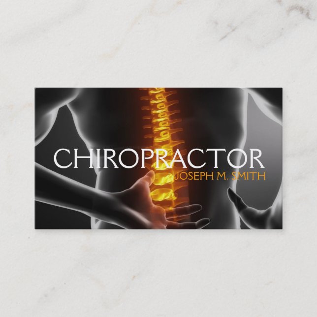 Chiropractor, Chiropractic, Health Business Card (Front)