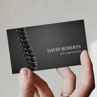 Chiropractor Chiropractic Spine Therapist Leather Business Card