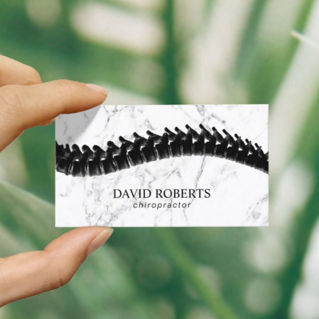 Chiropractor Chiropractic Spine Therapy Marble Business Card (Creator Uploaded)