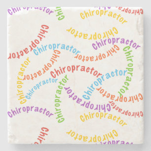 Chiropractor Colourful Wording  Stone Coaster