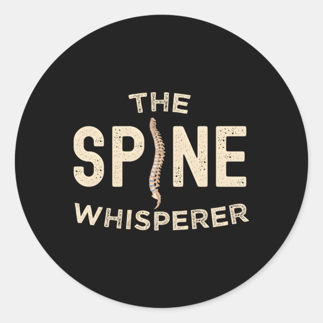 Chiropractor Dry Humour Joke Pun Classic Round Sticker (Front)