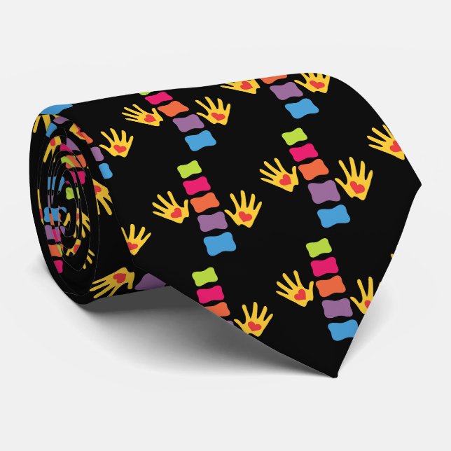 Chiropractor Hands and Spines Tie (Rolled)