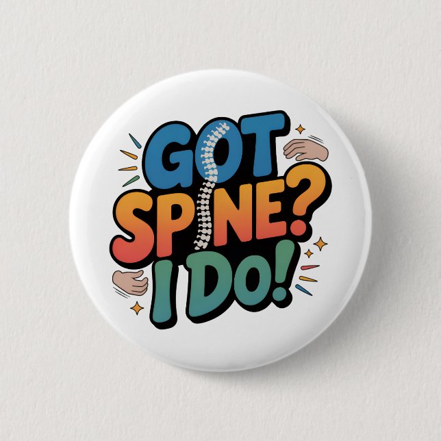 Chiropractor Humour Spine Health Quote 2 Inch Round Button (Front)