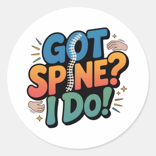 Chiropractor Humour Spine Health Quote Classic Round Sticker (Front)