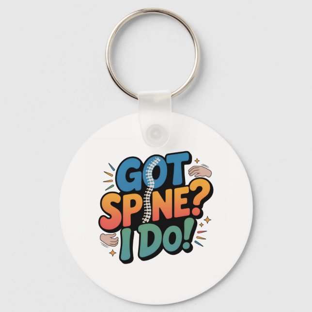 Chiropractor Humour Spine Health Quote Keychain (Front)