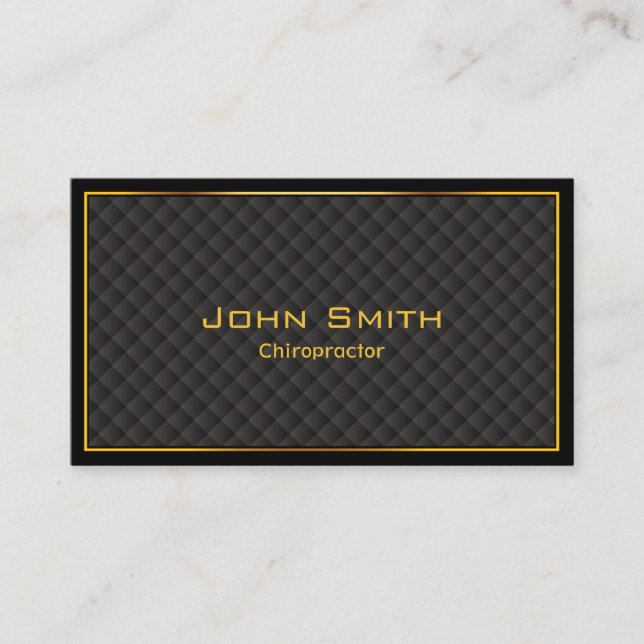 Chiropractor Luxury Gold Border Business Card (Front)