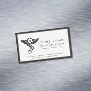 Chiropractor Minimalist Black Border Magnetic Business Card