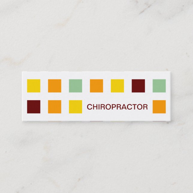 CHIROPRACTOR (mod squares) Mini Business Card (Front)