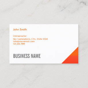 Chiropractor Modern Orange Corner Geometric Business Card