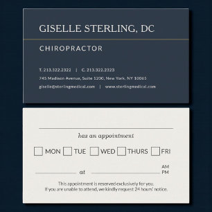 Chiropractor Office Appointment Reminder Business Card