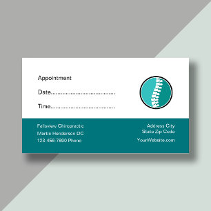 Chiropractor Office Patient Appointment Reminder  Card