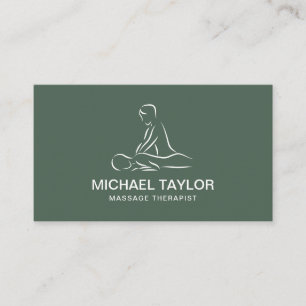Chiropractor Professional Male Massage Therapist  Business Card