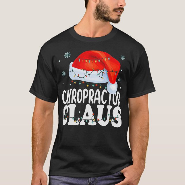Chiropractor Santa Claus Christmas Funny Matching  T-Shirt (Front)