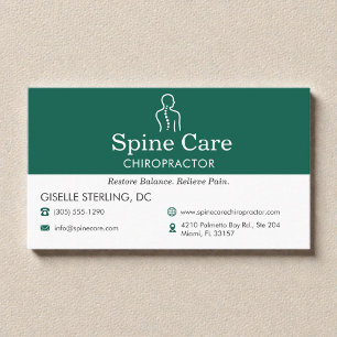 Chiropractor Spine Care Office Icon Business Card