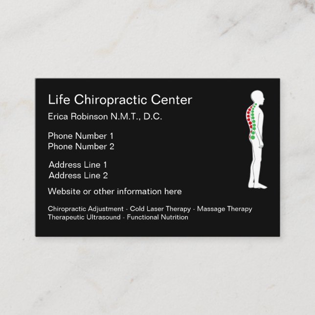 Chiropractor Square Spine Graphic Design Business Card (Front)