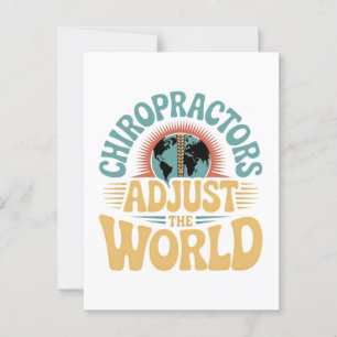 Chiropractors Adjust the World Retro Design Postcard