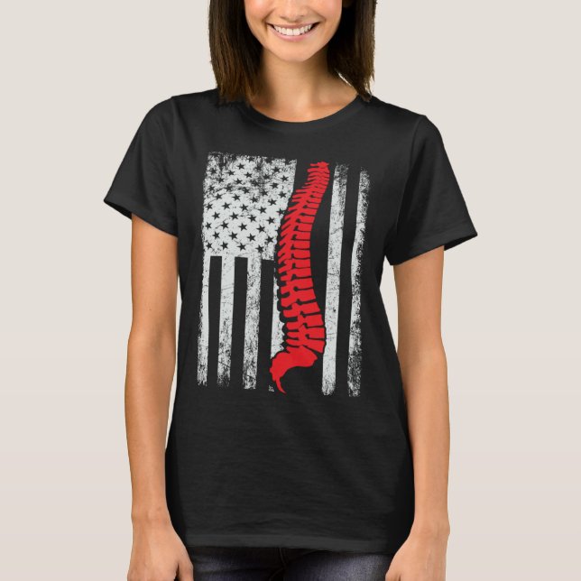 chiropractors USA Flag spines for chiropractic  1 T-Shirt (Front)