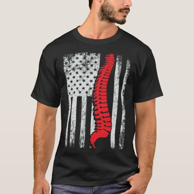 chiropractors USA Flag spines for chiropractic  1 T-Shirt (Front)