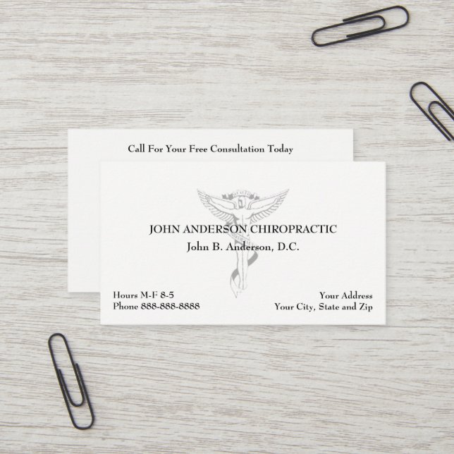 Chiropraticien Chiropratique Carte de visite (Devant/Arrière en situation)