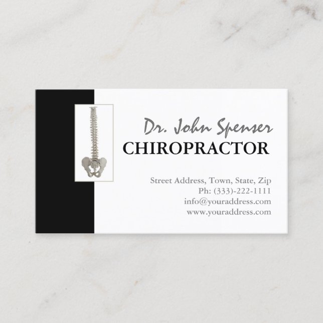 Chiropratique Chiropractor Vertebrae Carte Médical (Devant)