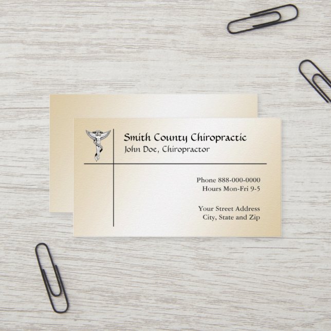 Chiropratique Chiropraticien Carte de visite (Devant/Arrière en situation)