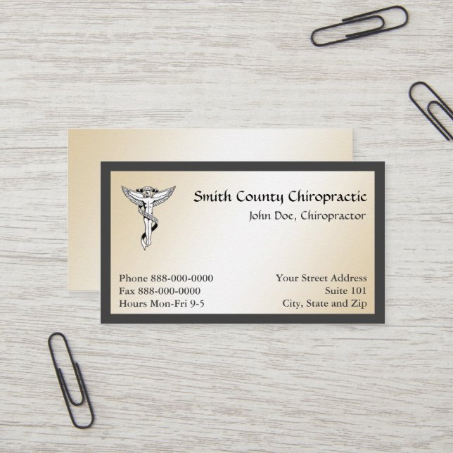 Chiropratique Chiropraticien Carte de visite (Devant/Arrière en situation)