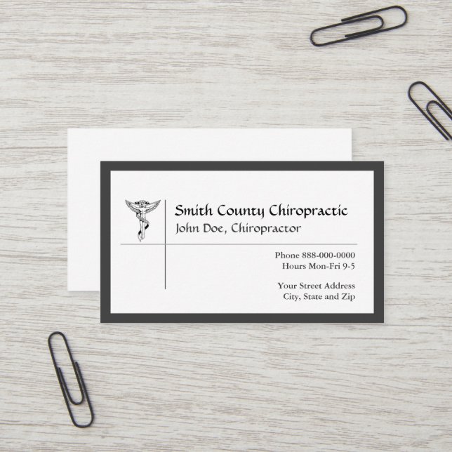 Chiropratique Chiropraticien Carte de visite (Devant/Arrière en situation)