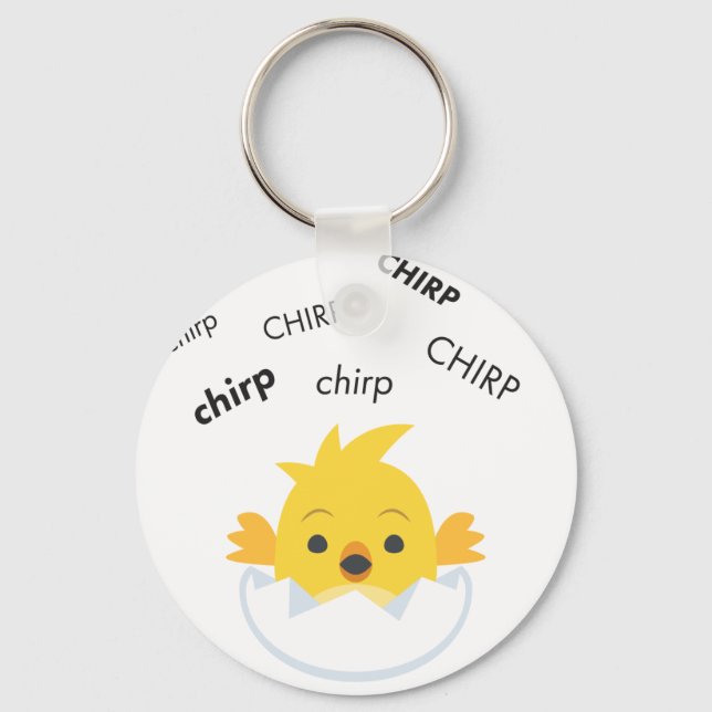 Chirp Hatching Chick Cute Emoji Keychain (Front)