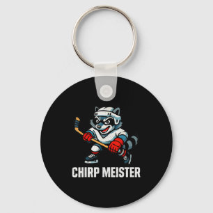 Chirp Meister Funny Hockey Raccoon Traalker  Keychain