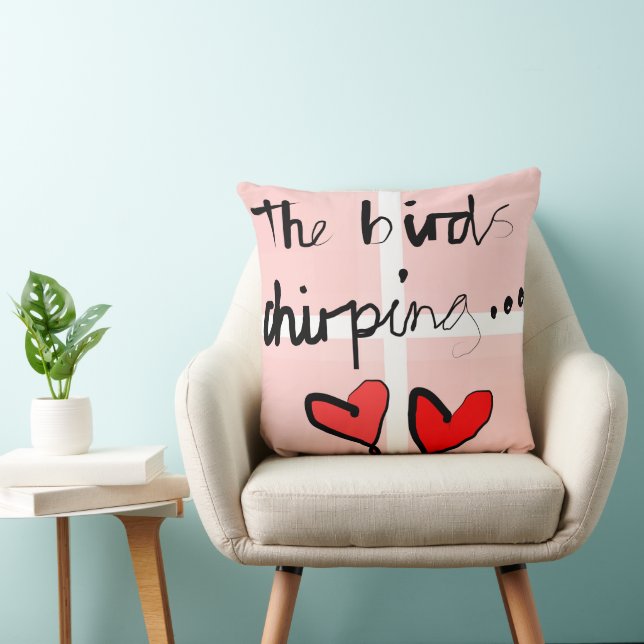Chirping d’oiseaux - Oreiller à lunette rouge à fe (Chaise)