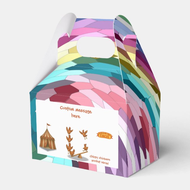 Chirpy Chickens acrobat squad Favor Box (Front Side)