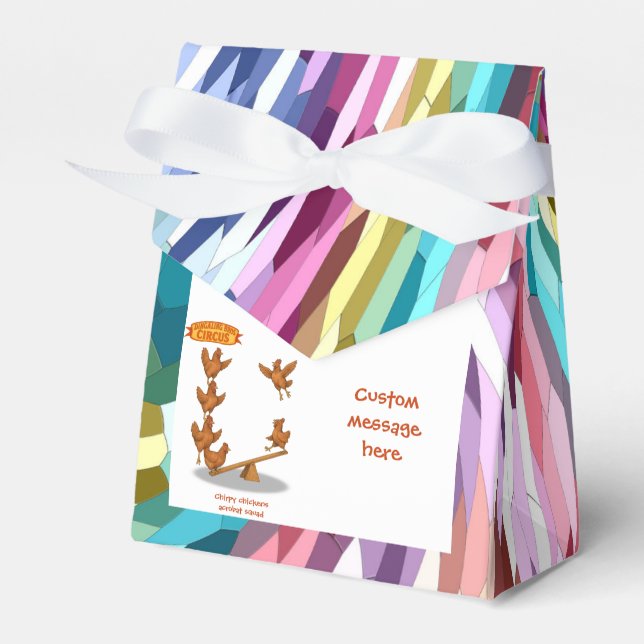 Chirpy Chickens acrobat squad Favor Box (Front Side)
