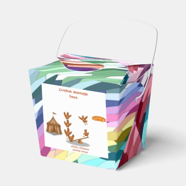 Chirpy Chickens acrobat squad Favor Box (Front Side)